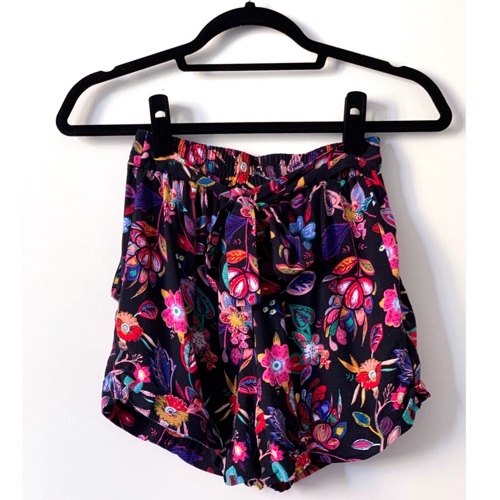 SIMONS TWIK Front Tie Multicolored Shorts